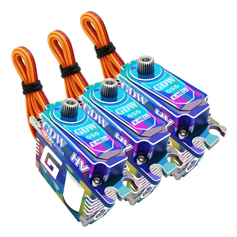 GDW G55HV 7kg.cm Digital Servo High Speed Brushless HV 8.4V 0.045s/60Degree Waterproof Metal Gear 760us Tail Servo for RC Car