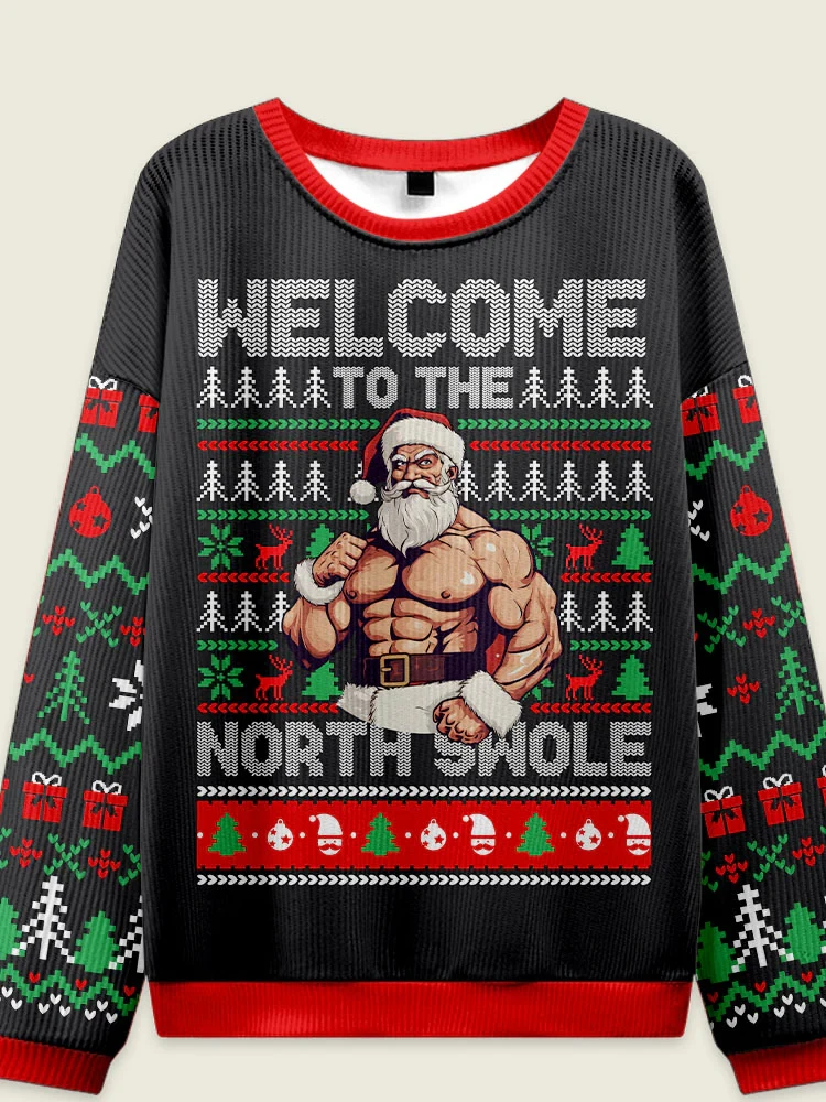 New 3D Printed Muscle Santa Ugly Christmas Sweaters Funny Fitness Santa Claus Pattern Holiday Xmas Sweatshirt Unisex Tracksuits