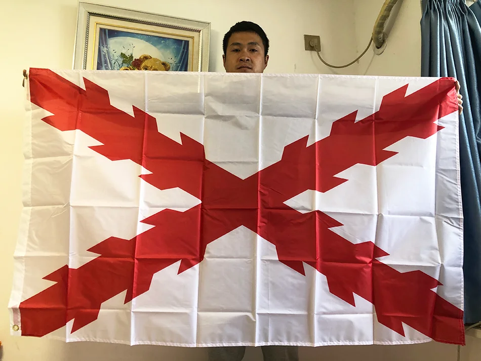 SKY FLAG 90x150cm Hiszpański krzyż Burgundii Wisząca flaga poliestrowa z dwustronnym nadrukiem