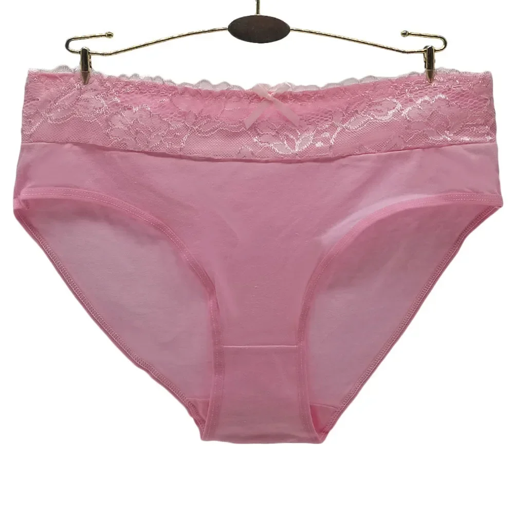 Plus Size Panties Cotton Underwear Women Underpants Briefs Sexy Intimate Lace Woman Knickers 3 Pieces/Lot