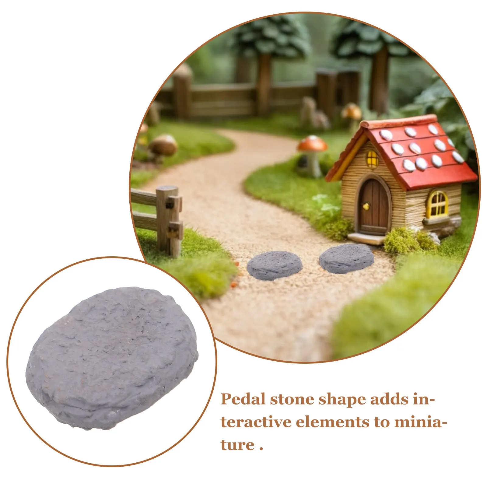 Mini Garden Stepping Stones for Outdoor Pathway Decoration, Micro Landscape Yard Stone Walkway, Small Concrete