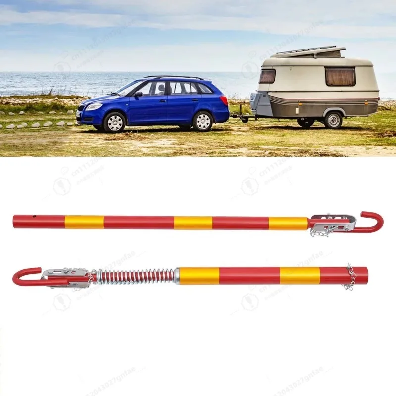

3-Ton Towing Poles Shock Absorbed Tow Bar, 3000kg Rigid Trailer Bar Iron Car Tow Bar Towing Assistance Tool for Trailer Rescue