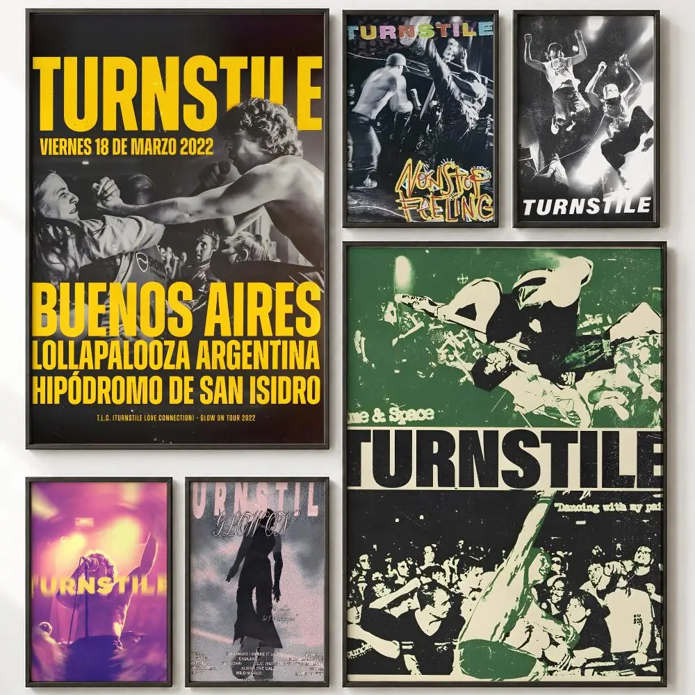Rock Band T-Turnstile Painting Calligraphy High-Definition With Textured Finish Modern Style For Hallway Wall Art Decor