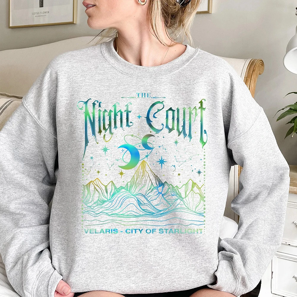 قميص Velaris The Night Court Acotar مريح للنساء هدية محكمة الأحلام الأكاديمية الداكنة للجنسين ملابس خيالية Y2K