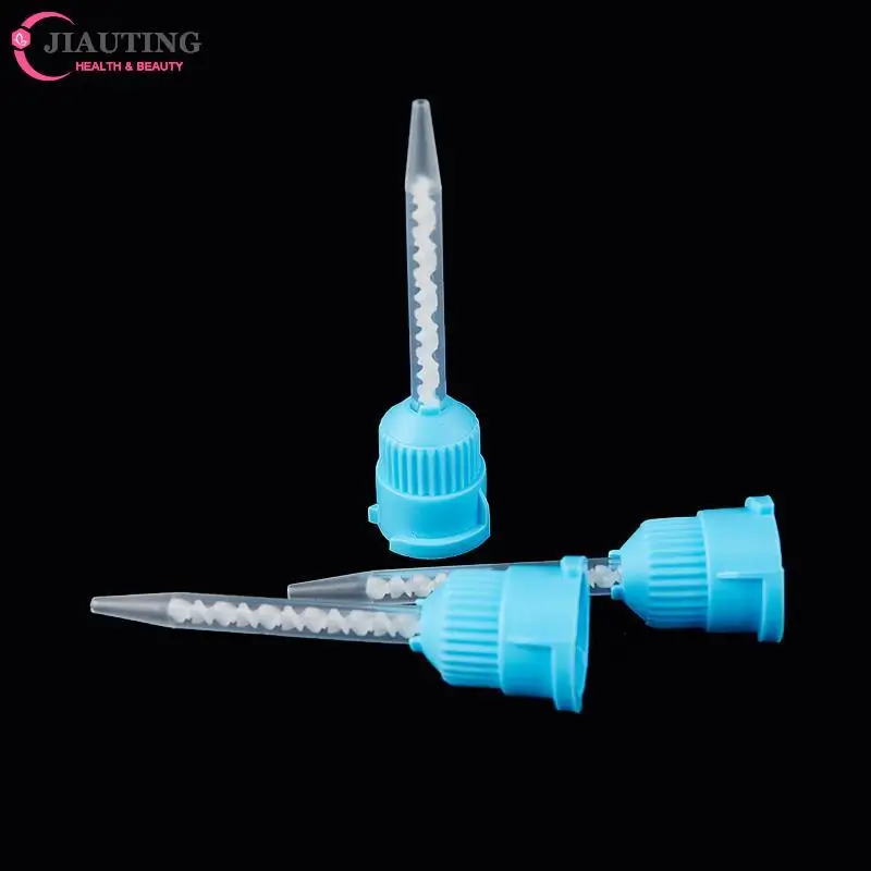 50pcs Disposable 1:1 Dental Materials Dentistry Silicone Rubber Gun Conveying Mixing Head 1mm Silicone Rubber Mixing Heads Dent