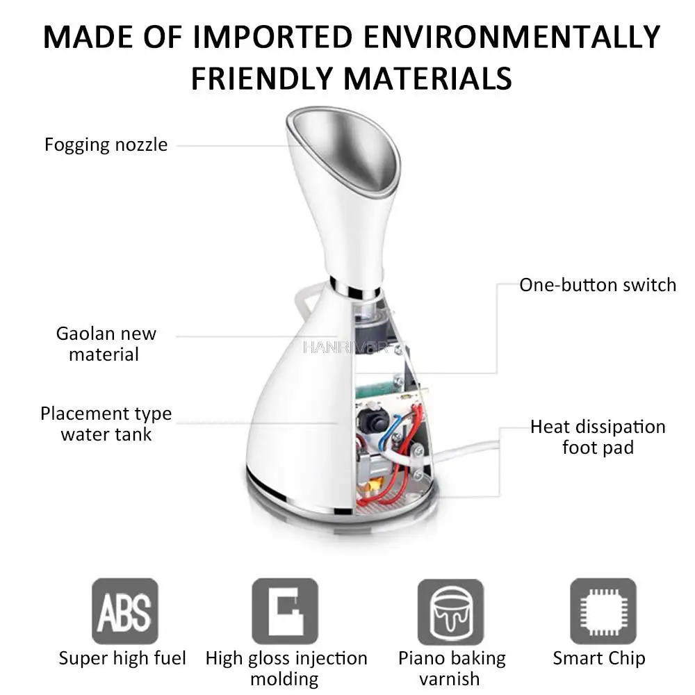 Face Steamer Vapour Ion Facial Steamer Skin Face Care Sprayer Humidifier Moisturizer Beauty Aroma Herbal Steaming Device