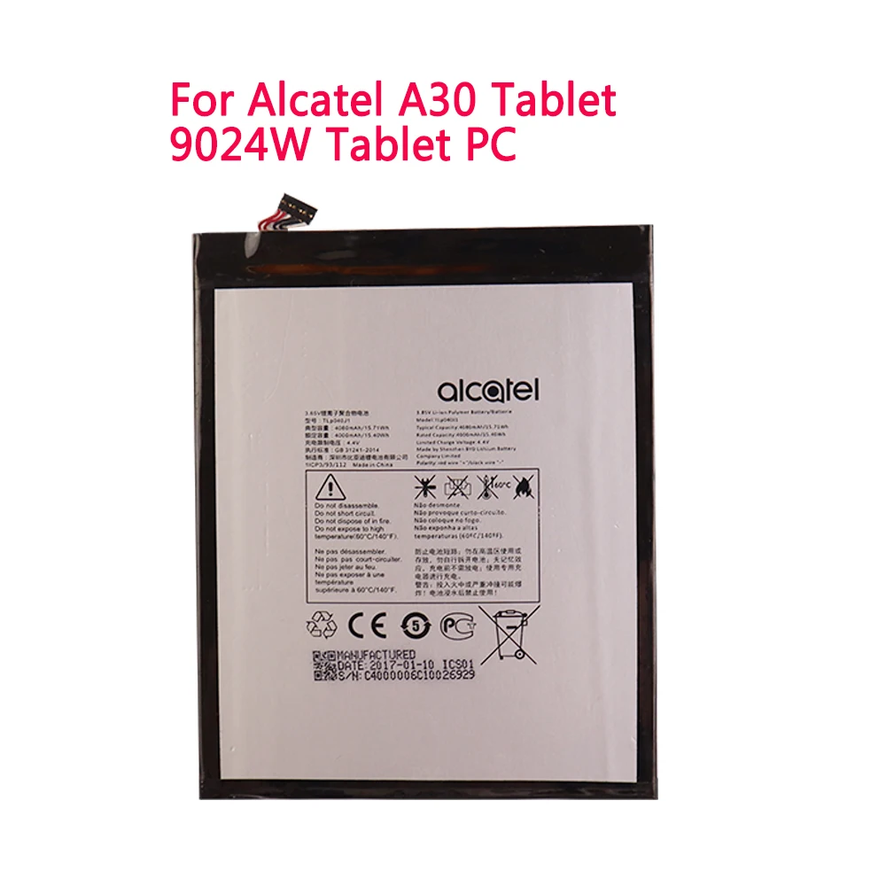 

100% Genuine 4080mAh TLp040J1 Battery For Alcatel A30 Tablet 9024W Tablet PC Mobile Phone High Quality Replacement Battery