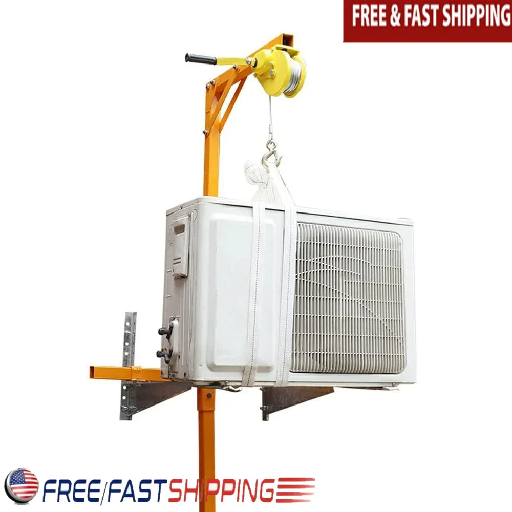 

Easy Install Air Conditioner Lifting Crane Tool Sturdy Stainless Steel Bracket Folding Self-Locking