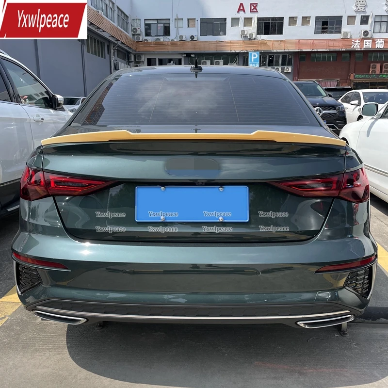 

For Audi A3 Sline S3 RS3 8Y Sedan 2021-2023 Spoiler ABS Material Unpainted Color Rear Trunk Lip Spoiler Car Styling