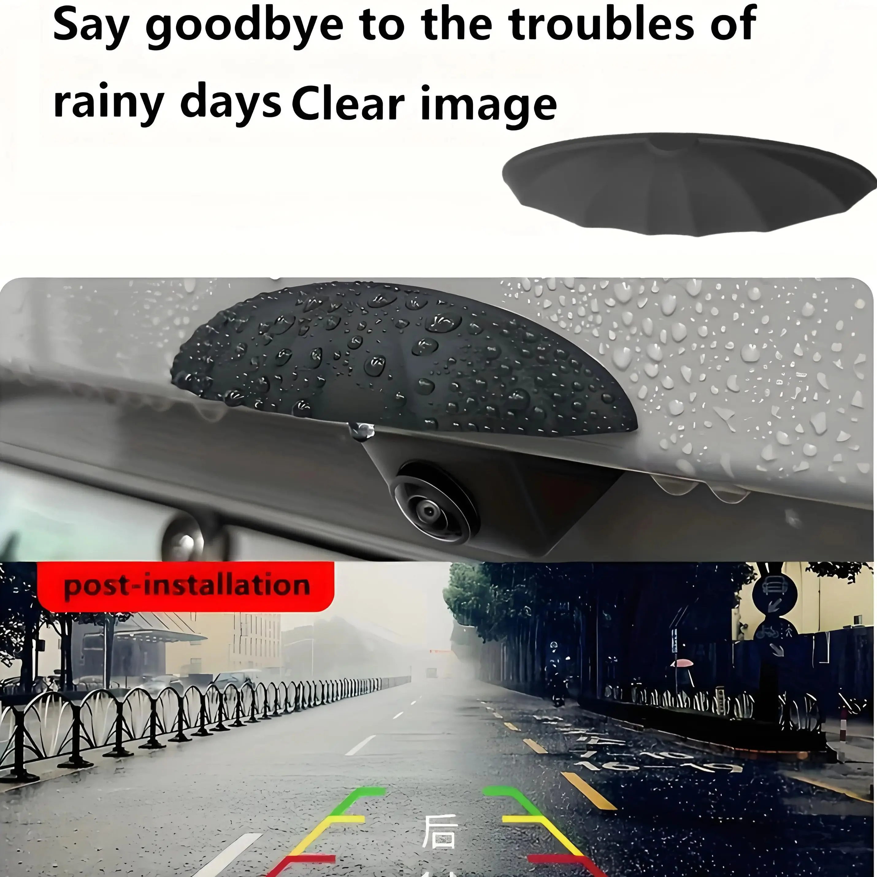 Universal Car HD Rearview Camera Rain Cover Self-adhesive Silicone Weatherproof Protector with Easy Install/Remove No Residue
