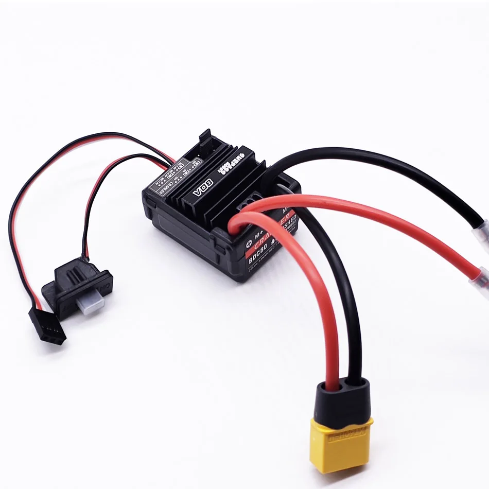 Surpass Hobby BDC80 80A Brushed ESC 540 550 Motor Electronic Speed Controller 1:10 Model Car Crawler TRX4 1080 7.4v High Volts