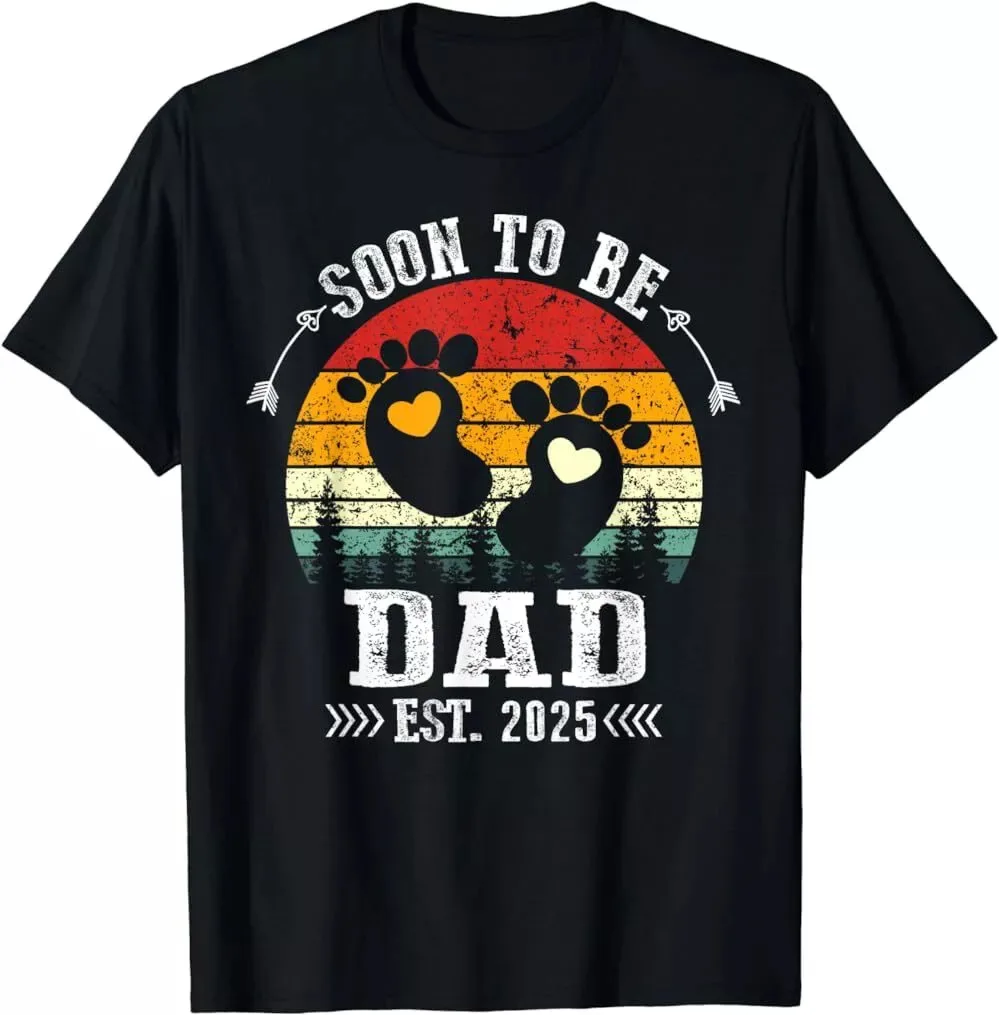 Promoted To Dad est. 2025 Soon To Be Dad Gift Unisex T-Shirt S-5XL