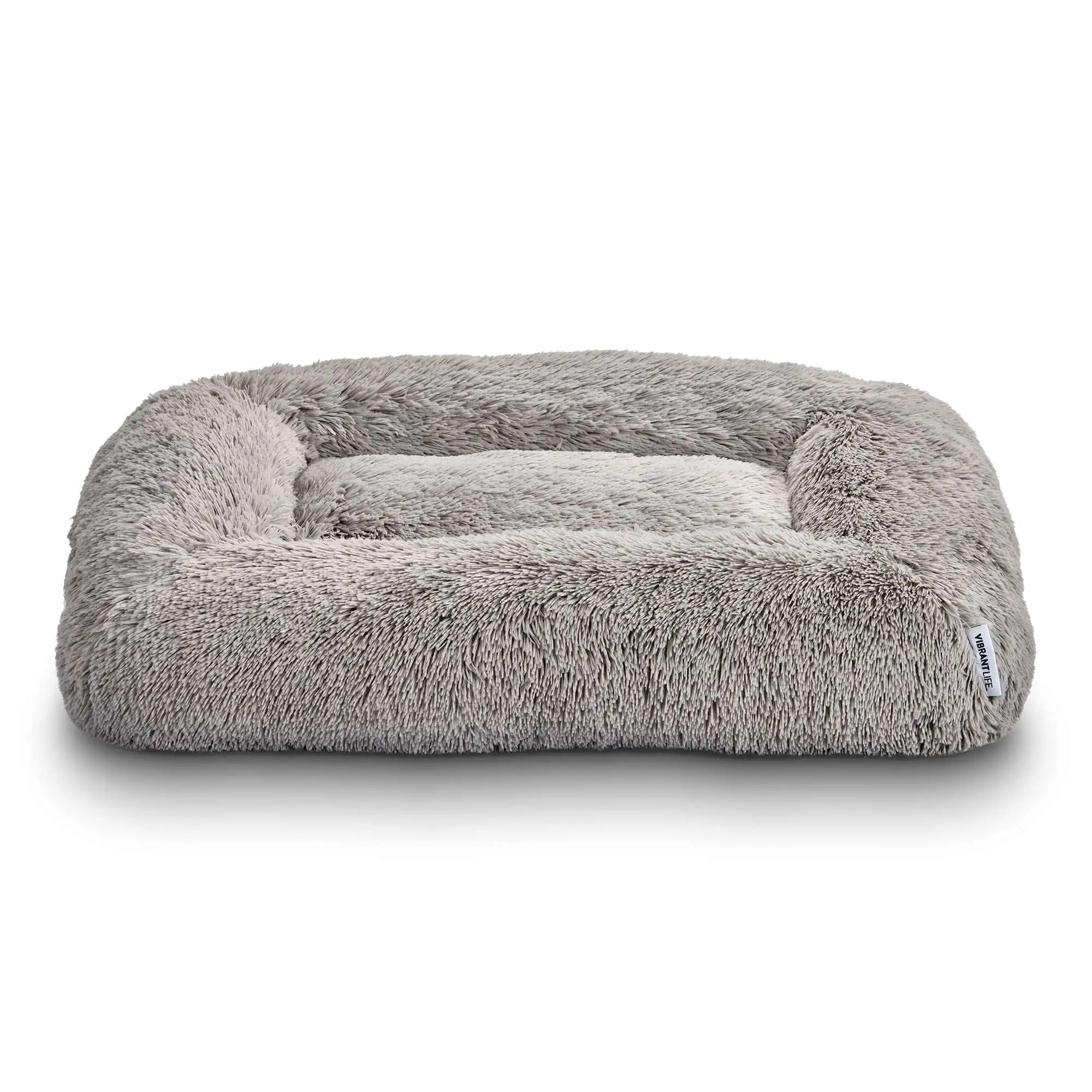 

Furry Bolster Dog Bed, Large, Quiet Grey 35 X 25