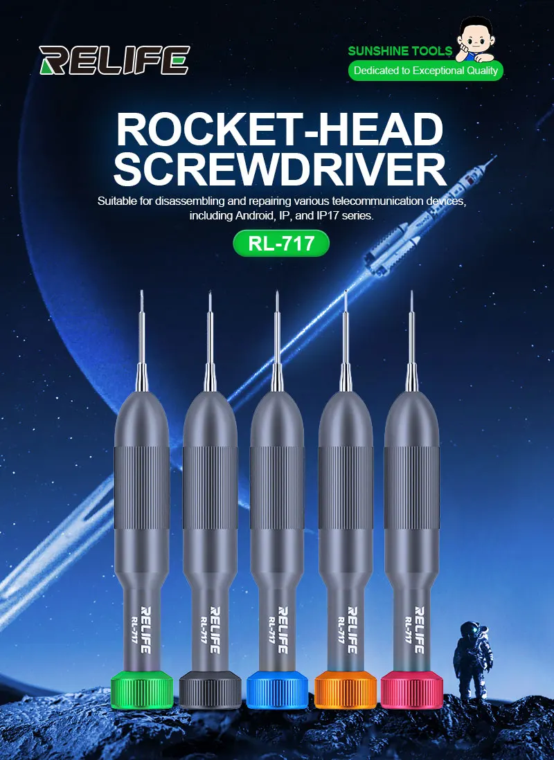 

RELIFE Precise Repair Rocket Head Bolt Driver For iPhone 17 Android Phone Screen Main Board Disassembly Combat Screwdriver Tool