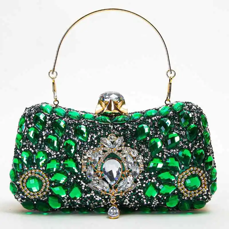 Exquisite Diamond Evening Bag For Female Luxury Rhinestones Decor Banquet Bags Lady Shiny Party Clutch Bag With Pendant