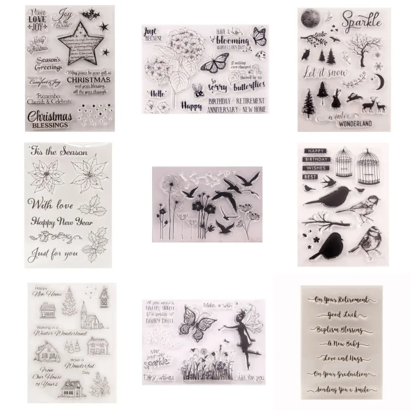 Transparente Stempel für die Kartenherstellung oder die Gestaltung von Tagebüchern, Geburtstagswünsche, Löwenzahn, transparente Silikonstempel für Tagebücher, Scrapbooking, Alben