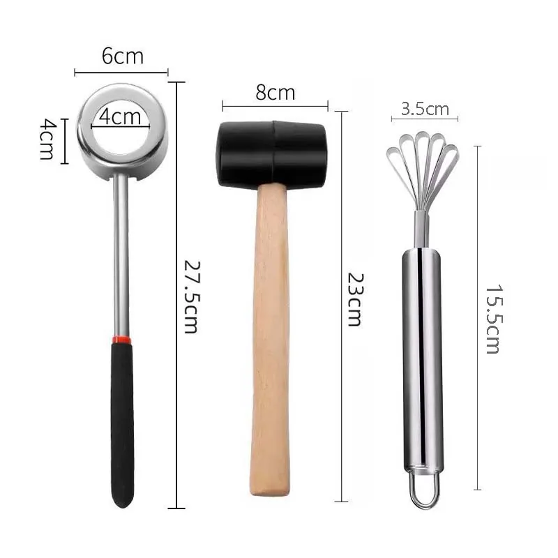 Coconut Opener Tools Set Food Grade Stainless Steel Easy Safe Non-Toxic Coconut Breaker Kit Perfect for Fresh Coconut Wate