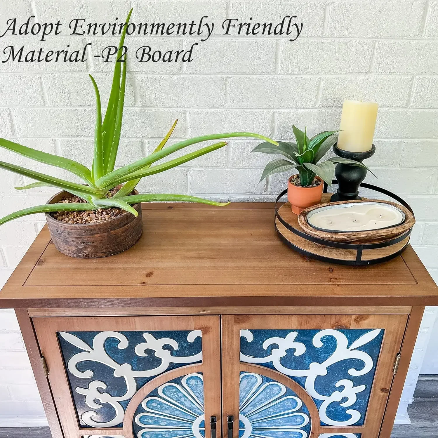 Cabinet with Doors - Small Buffet Sideboard Credenza for Living Room Entryway Cabinet, Storage Cabinet