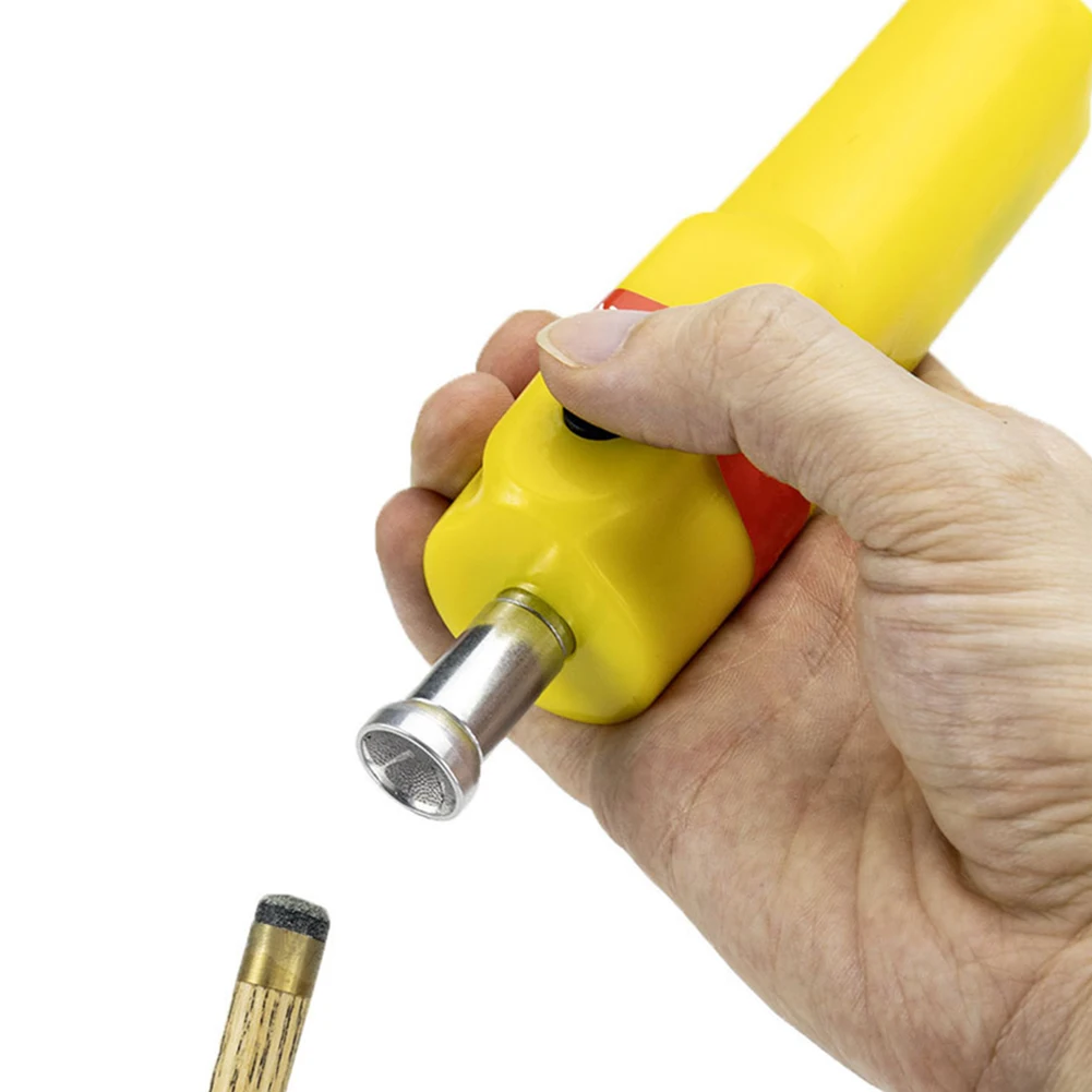 เครื่องมือสร้างปลายคิวไฟฟ้าสําหรับสระว่ายน้ําและสําหรับสนุ๊กเกอร์ประกอบด้วยแผ่นเจียรสําหรับการซ่อมแซมและสร้างปลายคิวแบบกําหนดเอง