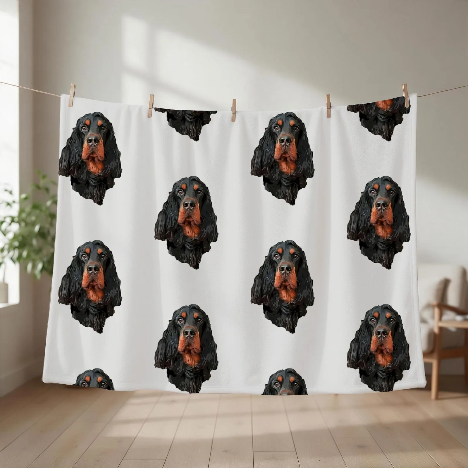 Gordon Setter - Stunning Artistic Portrait Throw Blanket couch cozy soft plush fuzzy picnic outdoor blanket