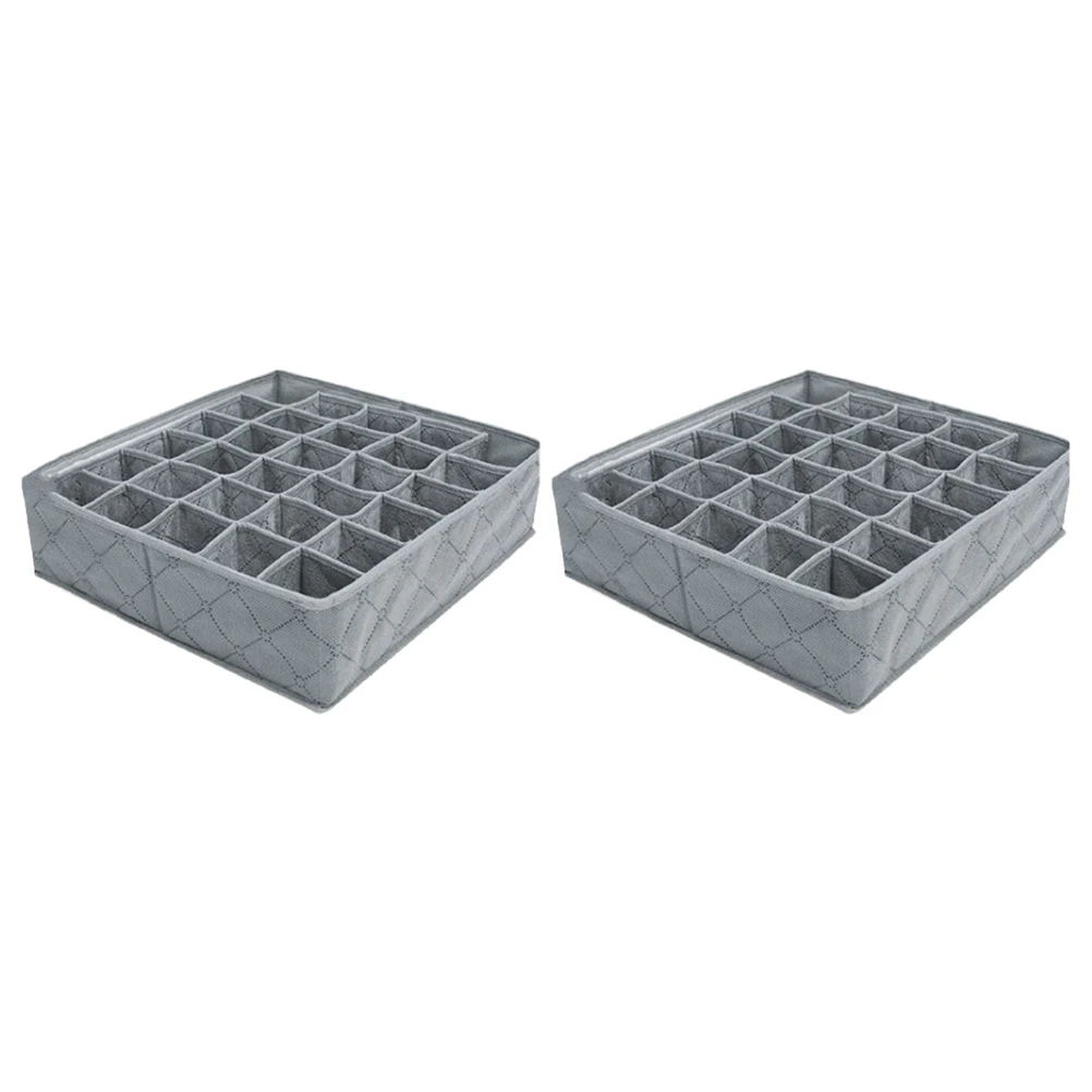 

2Pcs 30-Cell Underwear Storage Case Breathable Non-Woven Fabric Bamboo Charcoal Socks Organizer Box for Drawer Closet Bedside