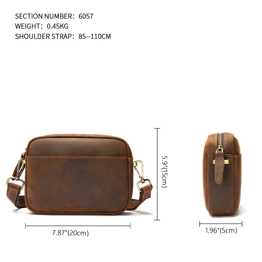 Herren Leder Umhängetasche männliche Cross body Messenger verrückte Pferd Clutch Side Pack Schlinge Handtasche Ear minutile