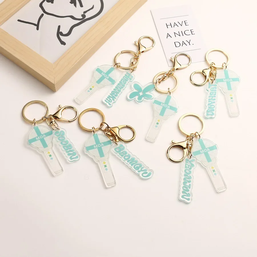 Kpop Light Stick Soobin YEONJUN Cute Acrylic Key Chain BEOMGYU TAEHYUN HUENINGKAI Keyring Bag Pendants Keychains for Women