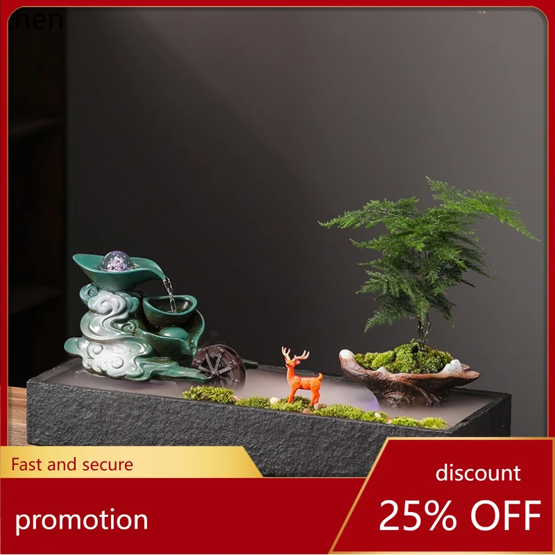 

HXL Flowing Water Ornament Desktop Circulating Water Decoration Entrance Office