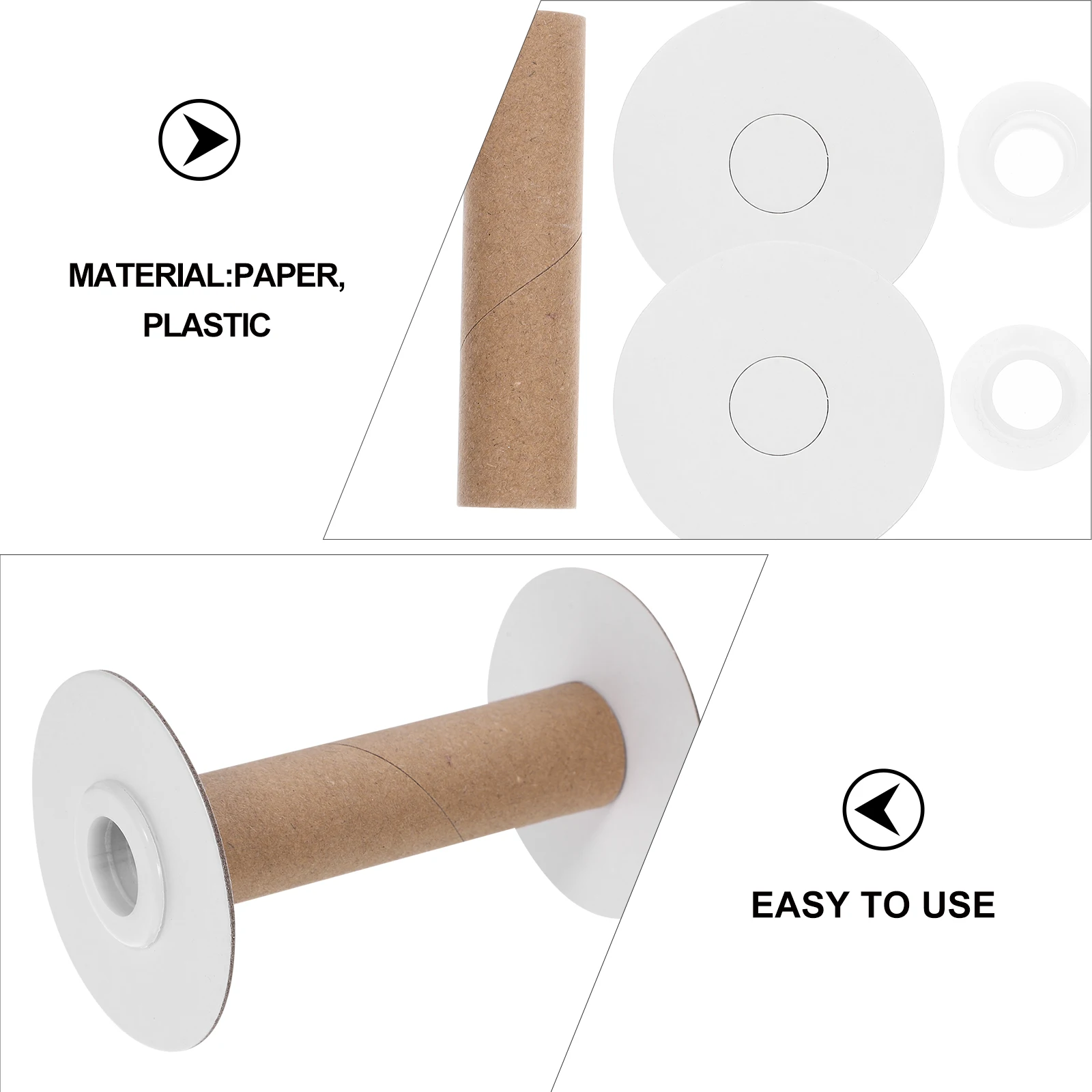 

10Pcs Winding Spools Durable Paper Plastic Thread Spools for DIY Sewing Craft Embroidery Practical Bobbins Spool