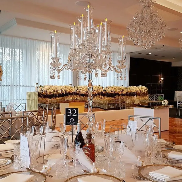 Wedding Acrylic Candlestick Restaurant Birthday Party Wedding Table Centerpieces Candle Holder Decorative Candle Display 5pcs