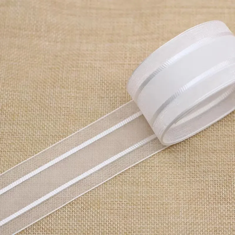 

5meter/lot 38mm Printed Stripe Broadside Organza Ribbon Home Wedding Decoration Gift Wrapping DIY Clothing Accessories Material