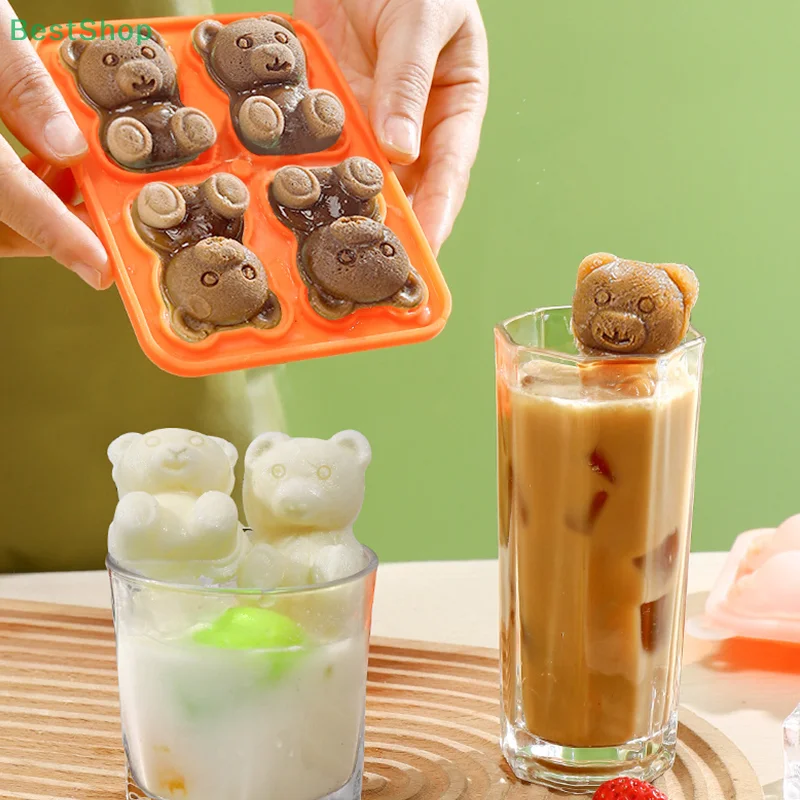 ★★★ 1Pcs Cute Little Bear Ice Cube Making Mold