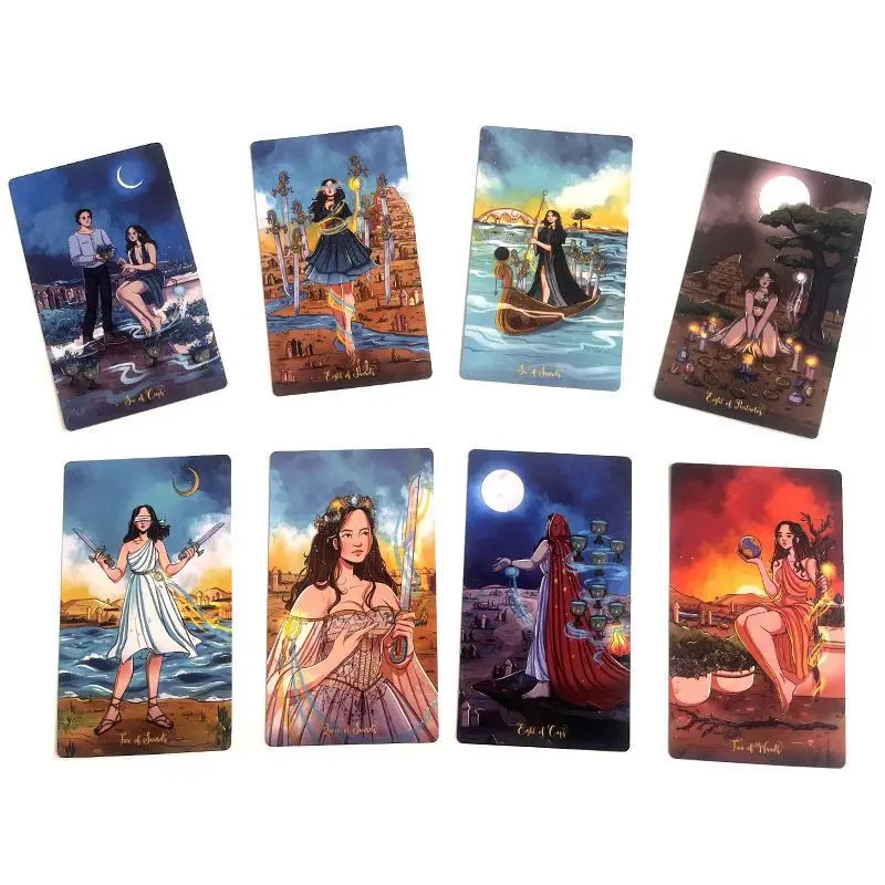 

NEW! 12x7cm The Nomad Soul Warrior Tarot Deck - 78 Cards Divination Game for Beginners & Experts, Beautifully Illustrated
