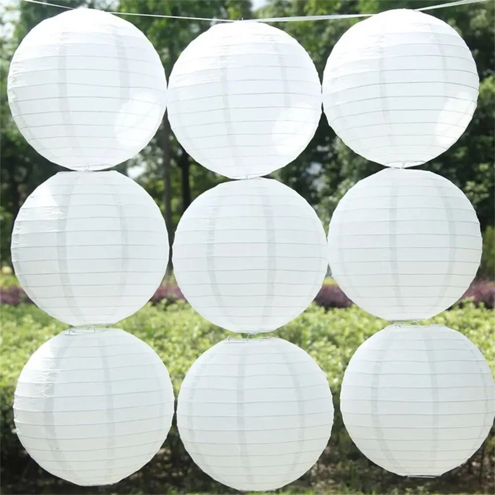 

Birthday Festival Mid Autumn DIY Lamp Round Hanging Decoration White Lantern Paper Lamp Hanging Lantern Ball Paper Lantern