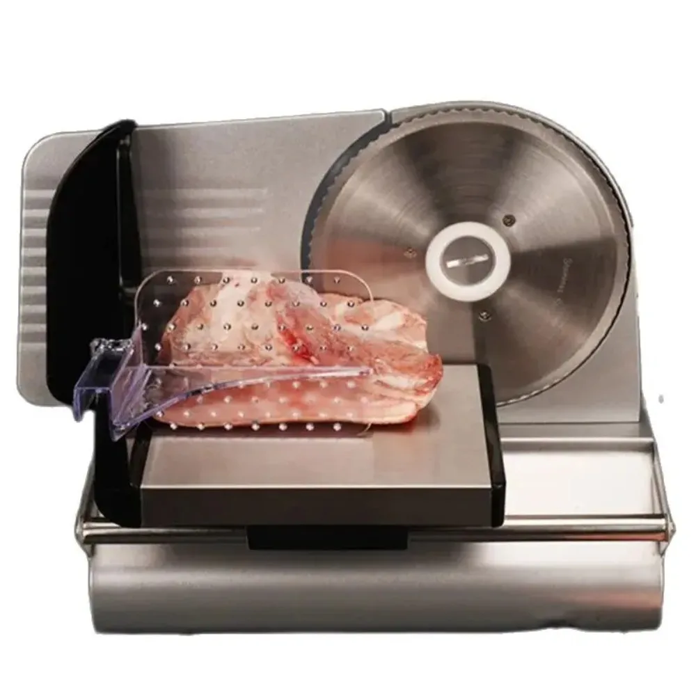Electric Meat Slicer, Commercial Mutton Beef Lamb Cutter, Automatic Vegetable & Bread Slicing Machine, Stainless Steel Food 220V