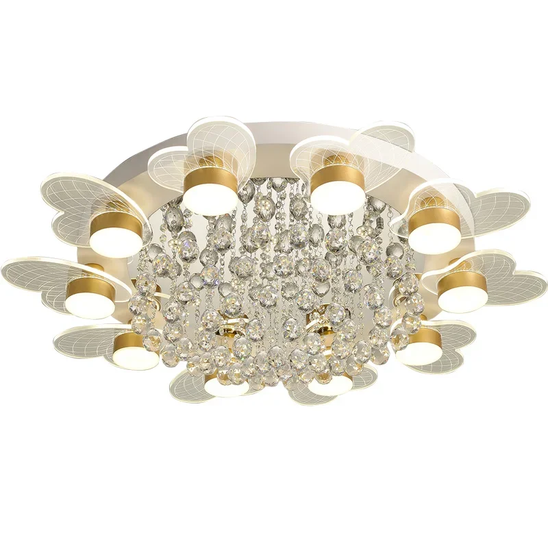 

2020 new living room lamp simple modern lamp atmosphere light luxury crystal creative led ceiling in master bedroom