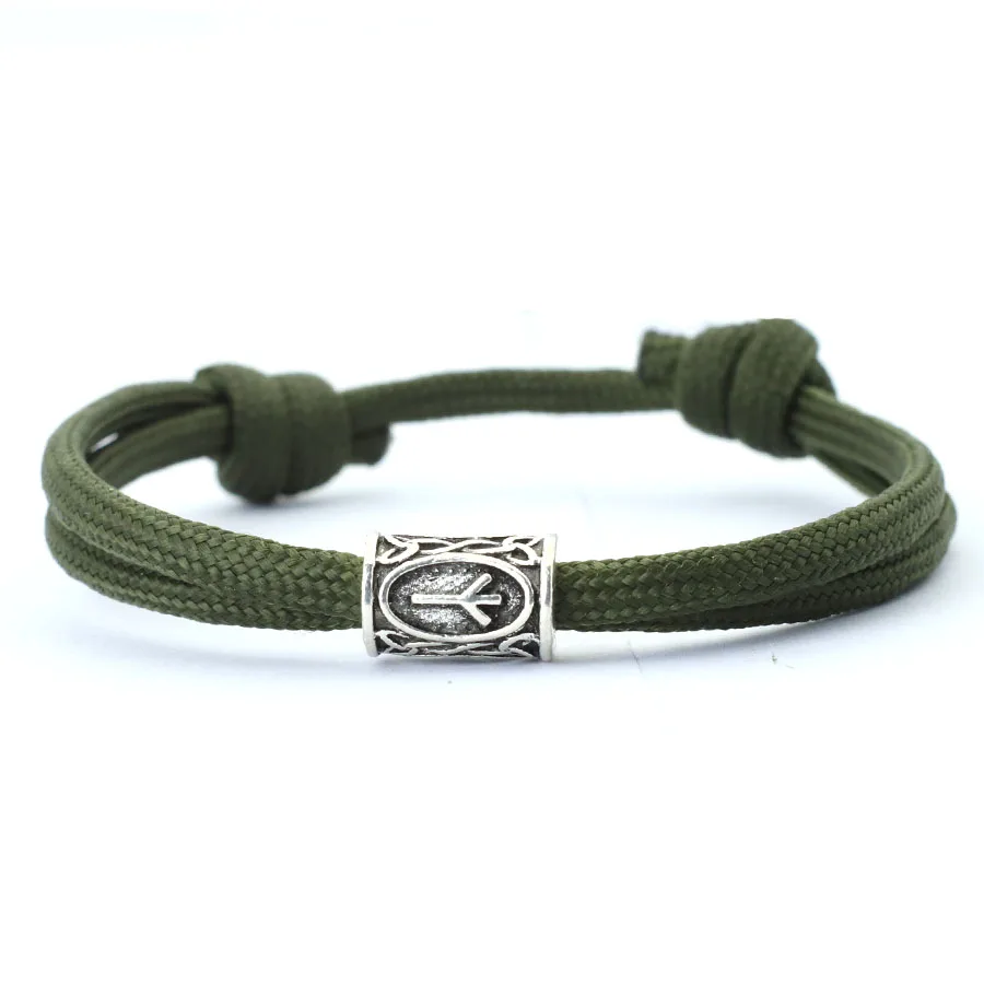 Norwegian Viking Characters Bracelet For Men Sliding And Adjustable Knot Braslet Outdoor Survival Paracord Braclet Pulsera Homme