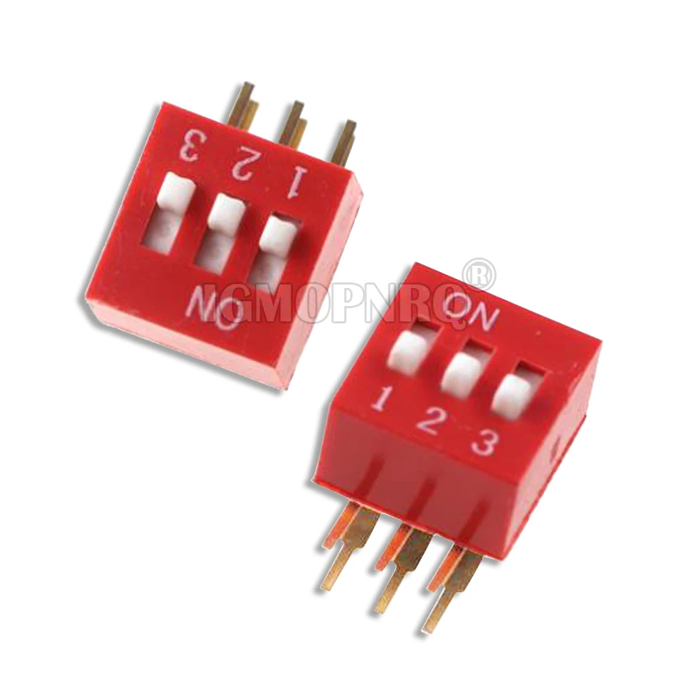 5PCS DIP Switch 2.54MM DA-02 1/2/3/4/5/6/8/10P Horizontal Dial 90 Degrees Plug-in Side Insert Bent Foot Switch New 