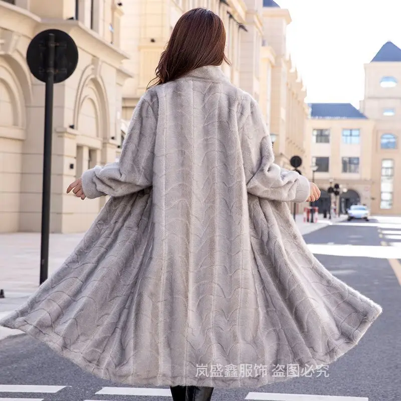 Fur Coat Women Autumn Winter 2026New Mink Velvet Jacket Long Fashion Outerwear Environmental Fur Integration Overwear Female Top