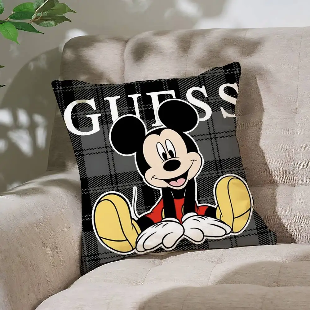C-Disney M-Mickey Minnie G-GueSs كيس وسادة غطاء الوسادة لينة لطيف رمي كيس وسادة لسيارة أريكة المخدة البوليستر مع