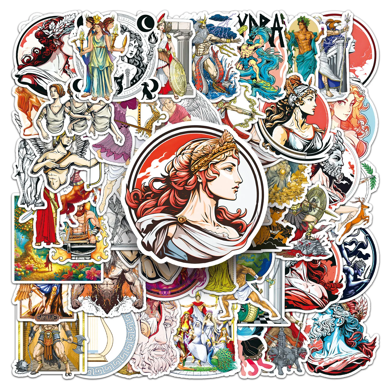 

10/51PCS Ancient Greek Mythical Characters Graffiti Retro Cartoon Decorative iPad Water Cup Laptop Waterproof Stickers Kids Toy
