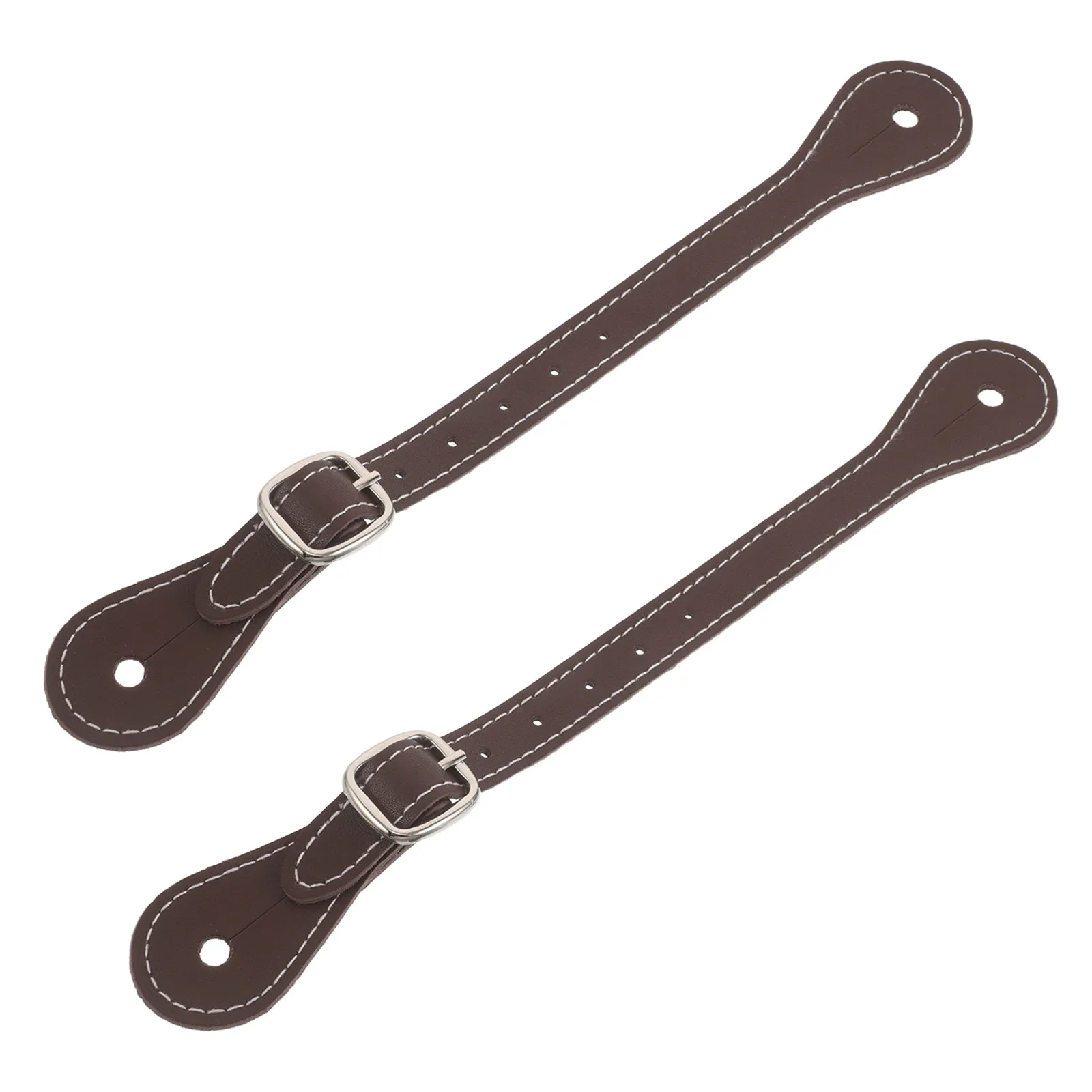 2Pcs Spur Straps Brown Adjustable Unisex English Riding Horse Gear Boot Spur Straps Equestrian Equipment