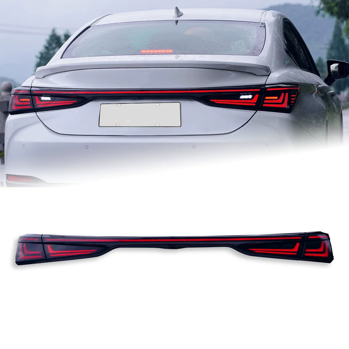 LED Taillight Assembly for Lexus & altezza ES200 ES260 ES300 2018-2024 modified Dynamic Through lamp Rear Center Tail light