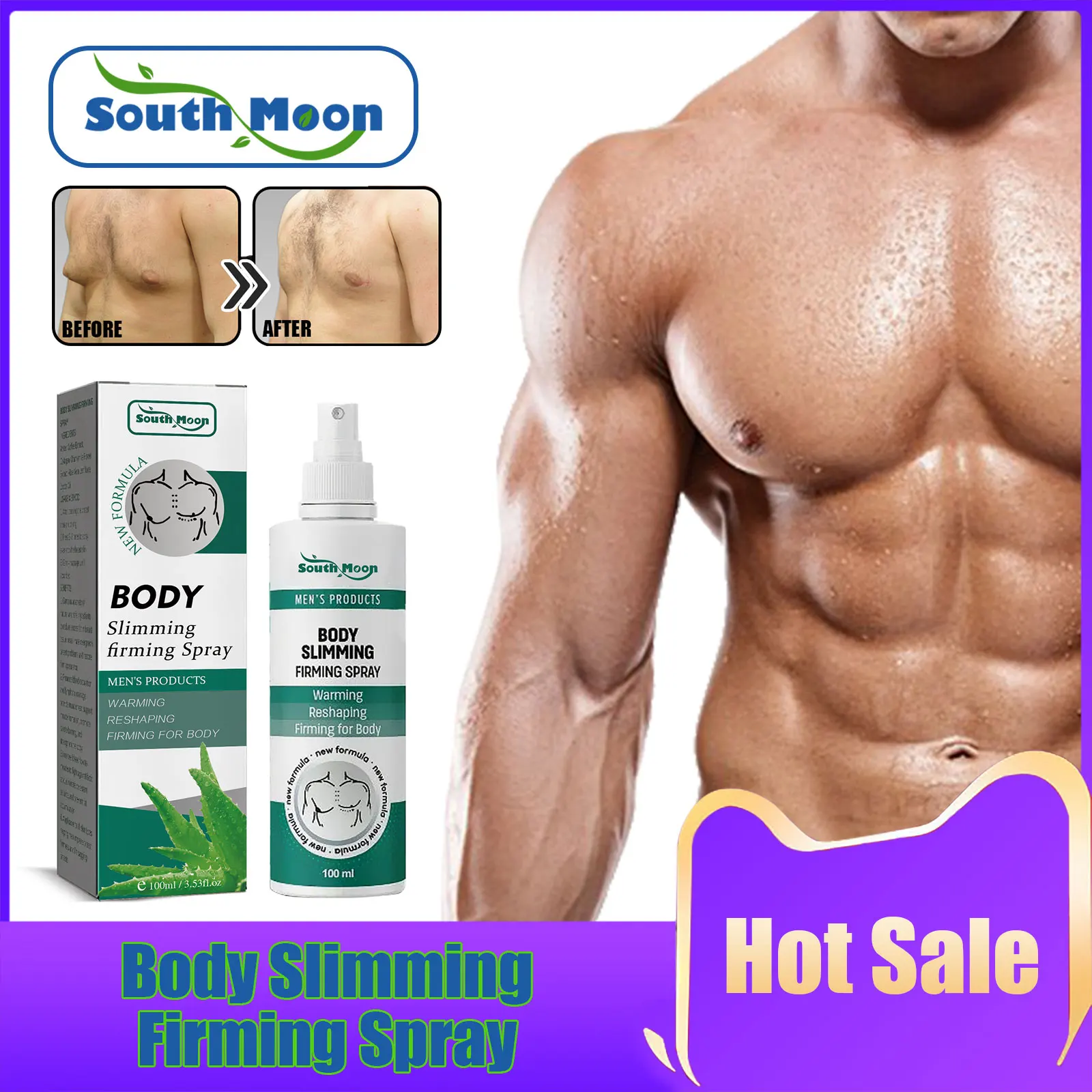 

Men Chest Firming Spray Fat Burning Tighten Breast Muscle Anti Cellulite Strengthen Pectoral Belly Muscle Slimming Fitness Spray