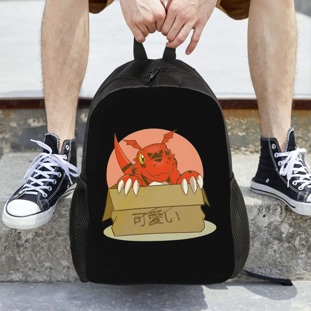 

Классический рюкзак Guilmon In The Box Digimon, вместительный детский рюкзак, школьная сумка, сумки на плечо для мужчин и женщин