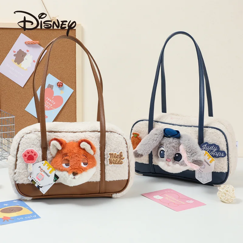 Disney Zootopia Kawaii Nick Wilde Torba na ramię Judy Hopps Śliczna torba podróżna o dużej pojemności Pluszowa seria lalki Prezent świąteczny