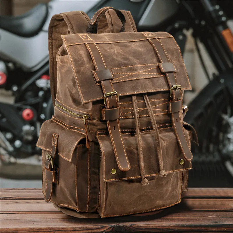 

Рюкзак Tribe Series Pepper Salt Paratrooper Locomotive из винтажного водонепроницаемого холста для путешествий и инструментов