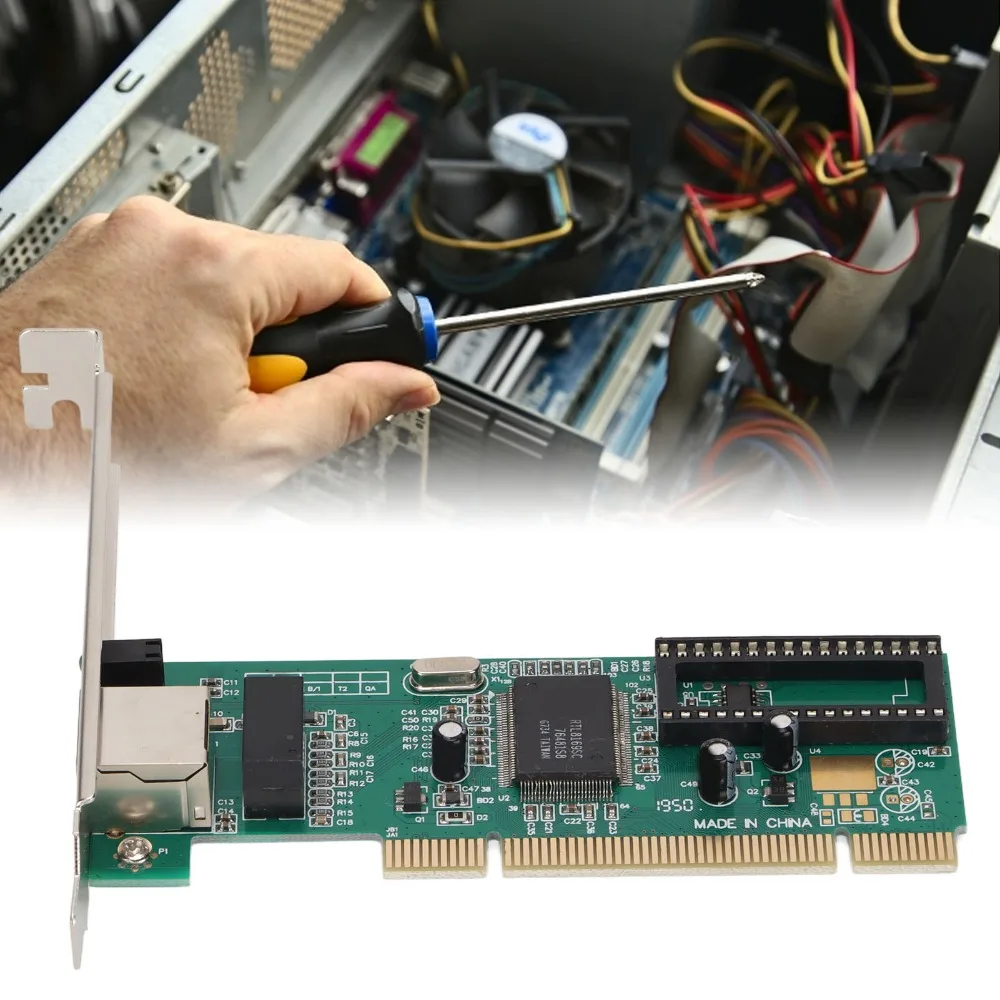 RTL8169 Chip PCI Gigabit Network Card Stable Performance High-Speed Transfer PCI Ethernet Card Single RJ45 Port Card Home Server