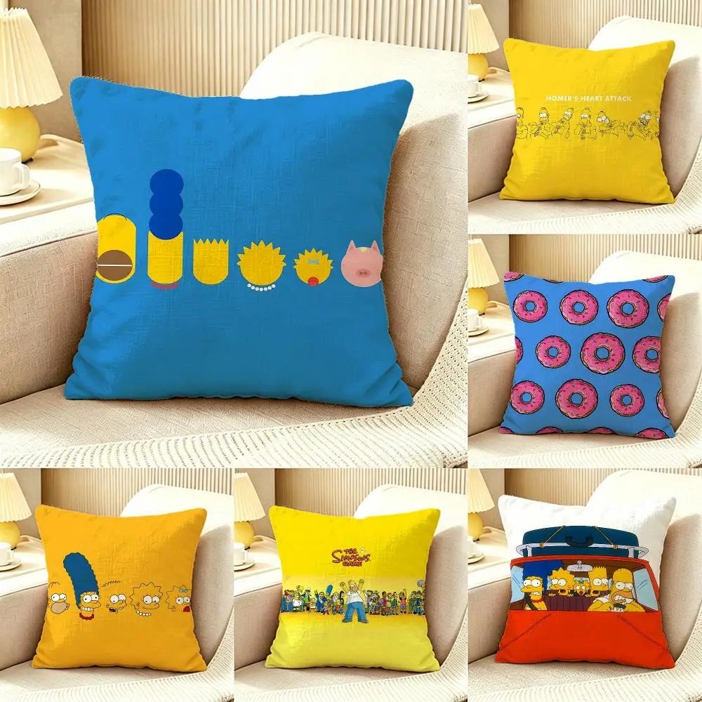 Animation The Simpsons Cushion Cover Pillow Cover Nordic Minimalist Throw DoubleSided Print Cushion Case for Sofa Bedroom Decor