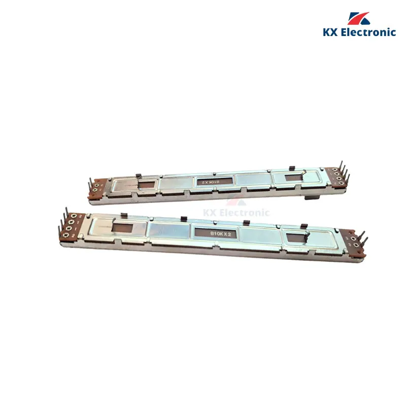 1PCS 128mm Long SC-1009G Mixer Fader Dual Straight Sliding Potentiometer B10Kx2 Handle Length 8MMB Travel 100mm Dual Mixer Fader